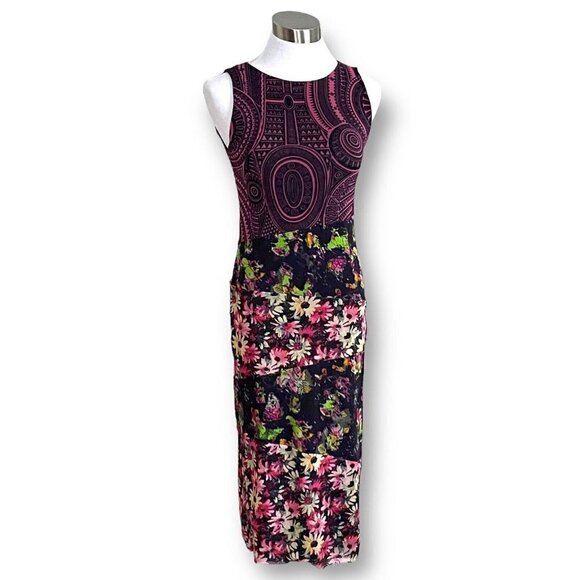Jean Paul Gaultier Soleil for FUZZI Floral Mesh Sheath Dress Vintage 90s Y2K - Picture 8 of 12